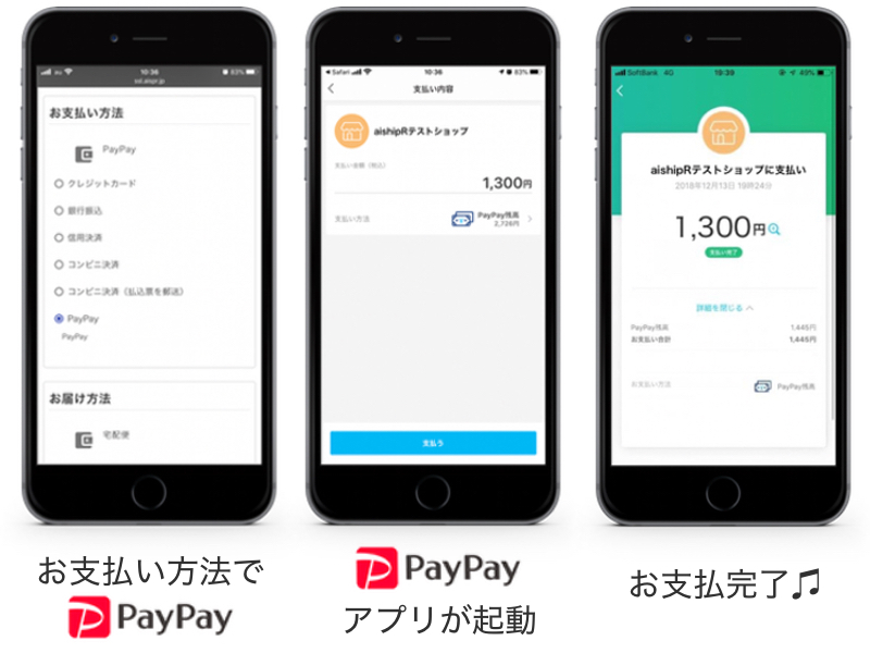 PayPayオンライン決済の支払いイメージ