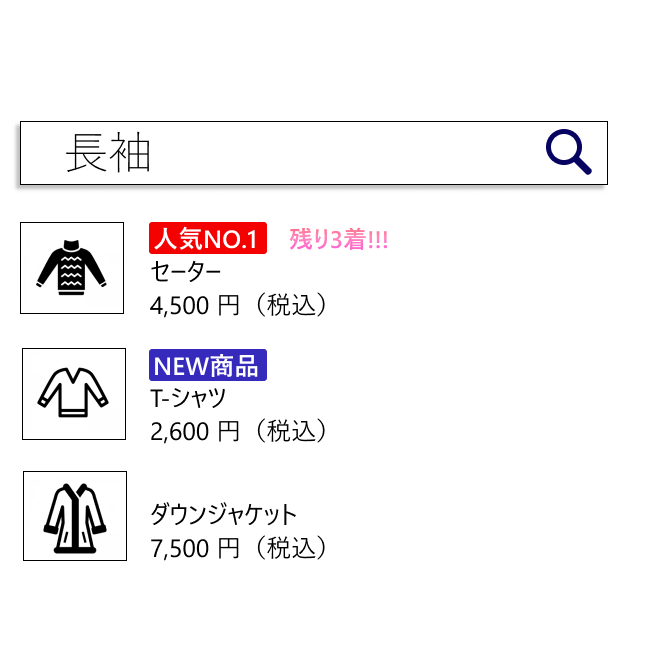 検索結果の表示もカスタマイズ
