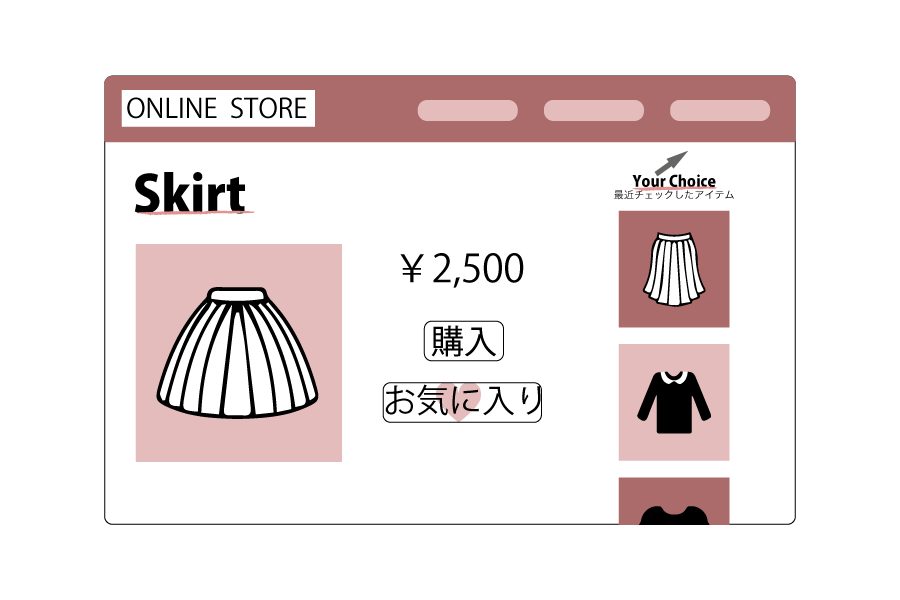 お客様の商品チェック履歴を自動表示