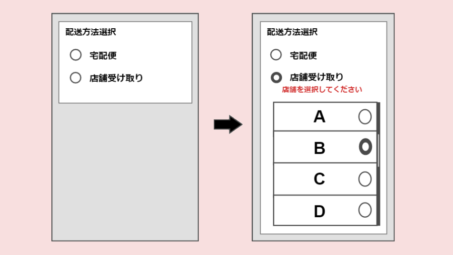 受取の店舗設定