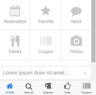 Onsen UI - Grid Menu